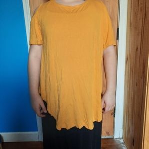 Hot kiss  Casual Tie Sleeve Cold Shoulder Cotton T-shirt In Sunshine